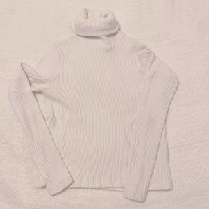 Club Monaco Ribbed Cream Turtleneck